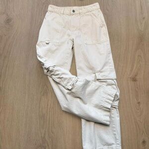 Cotton On Cream Low Rise Cargo Denim Jeans